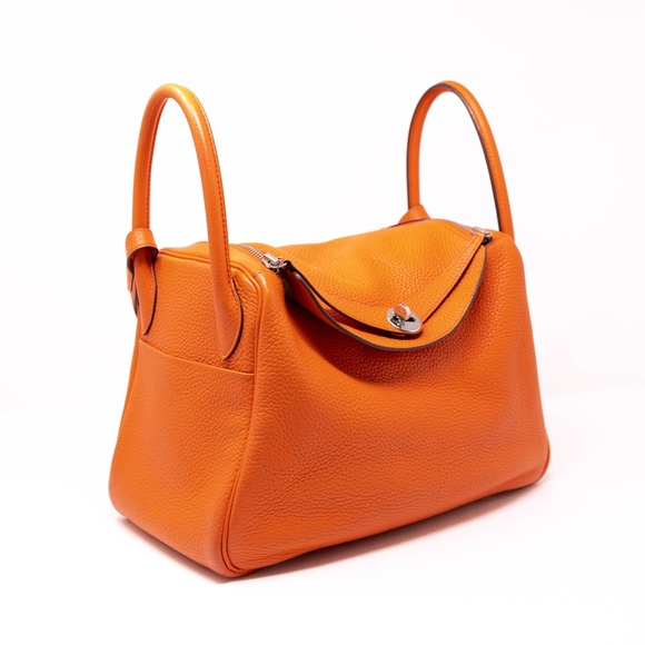 Hermes Clemence Lindy 30 Bag Feu PHW - Picture 10 of 11